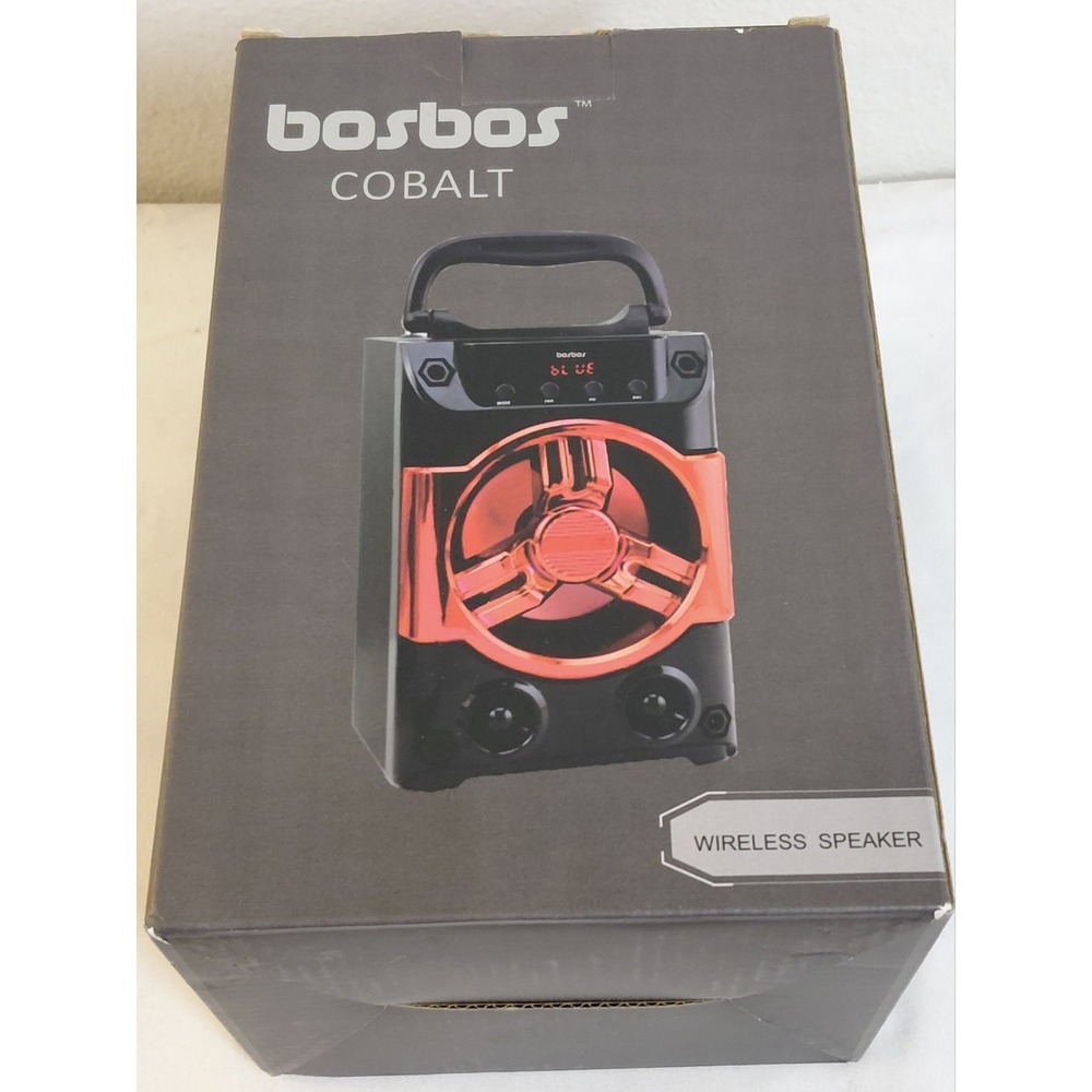 Bosbos Cobalt Portable Wireless Bluetooth Speaker LED Party Light New In Box